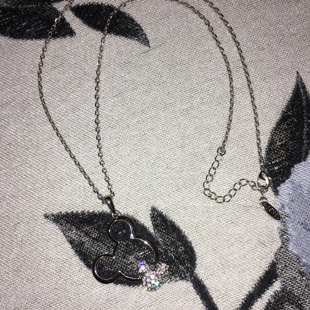 Silver Crystal Mickey-Inspired Pendant Necklace - Women's Jewelry